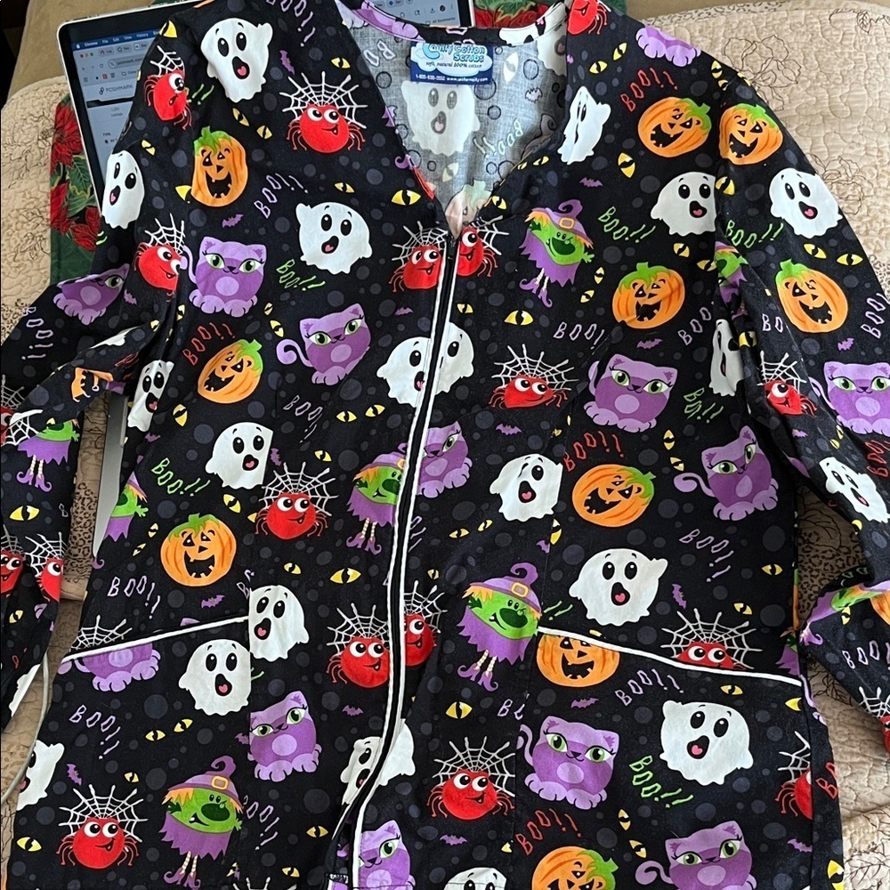 Halloween Long Sleeved Scrubs Jacket